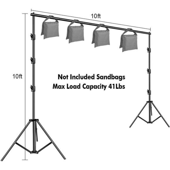 10 x 10Ft Photo Video Studio Heavy Duty Adjustable Muslin Backdrop Stand - Picture 5 of 8
